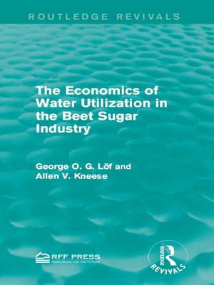 cover image of The Economics of Water Utilization in the Beet Sugar Industry